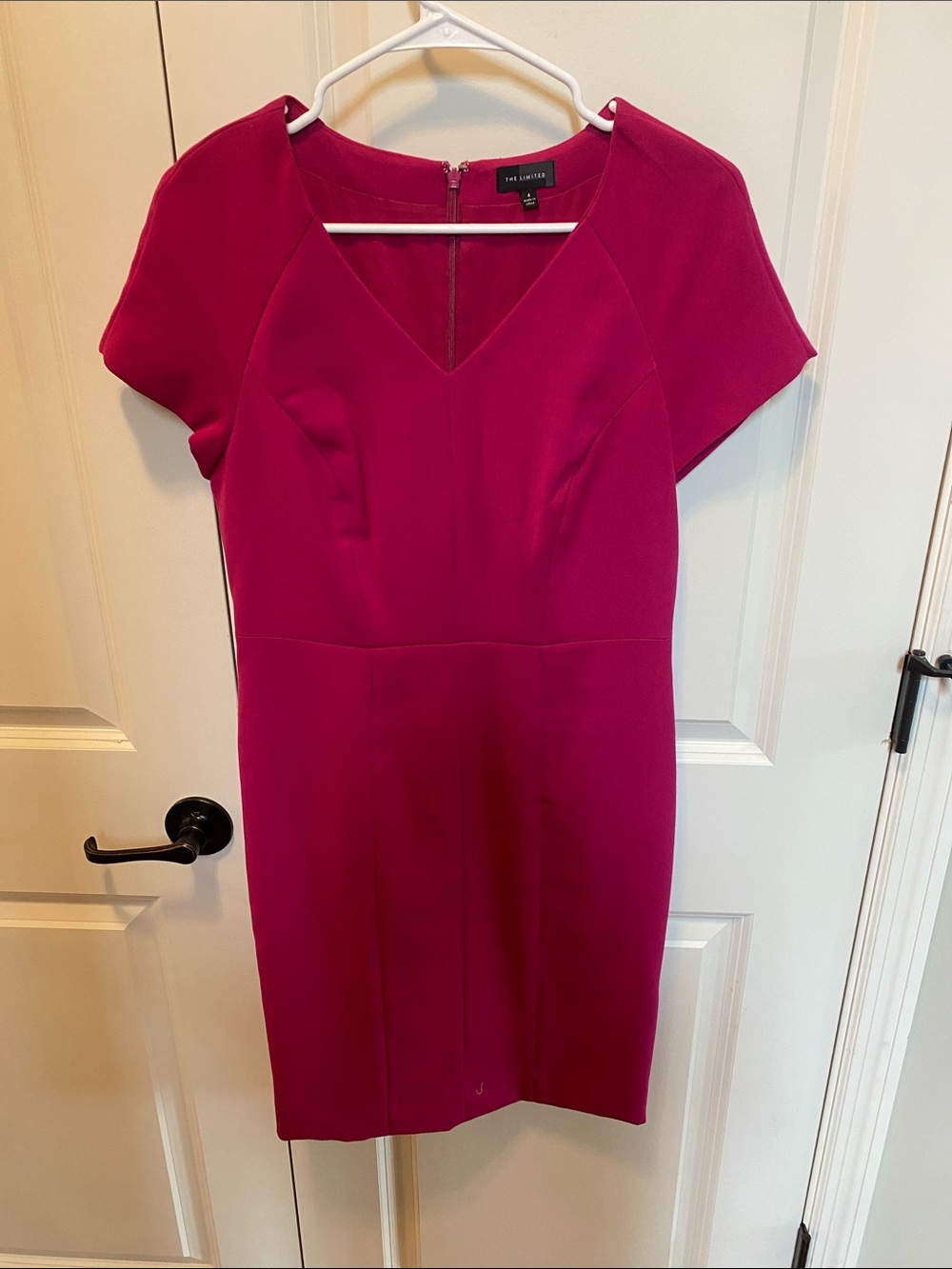The Limited Bright Fuchsia V-Neck Sheath Dress